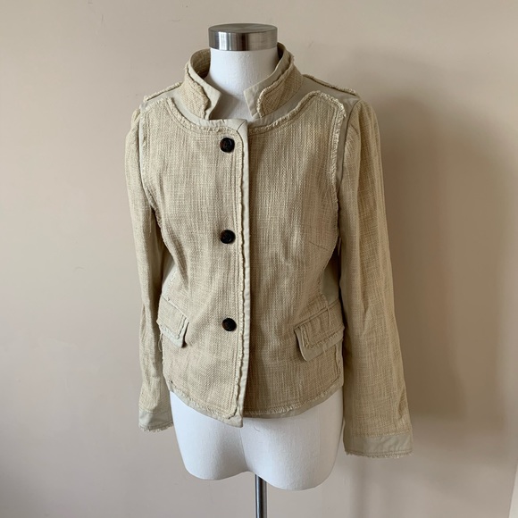 Tory Burch Tan Textured Woven Jacket - Picture 2 of 9